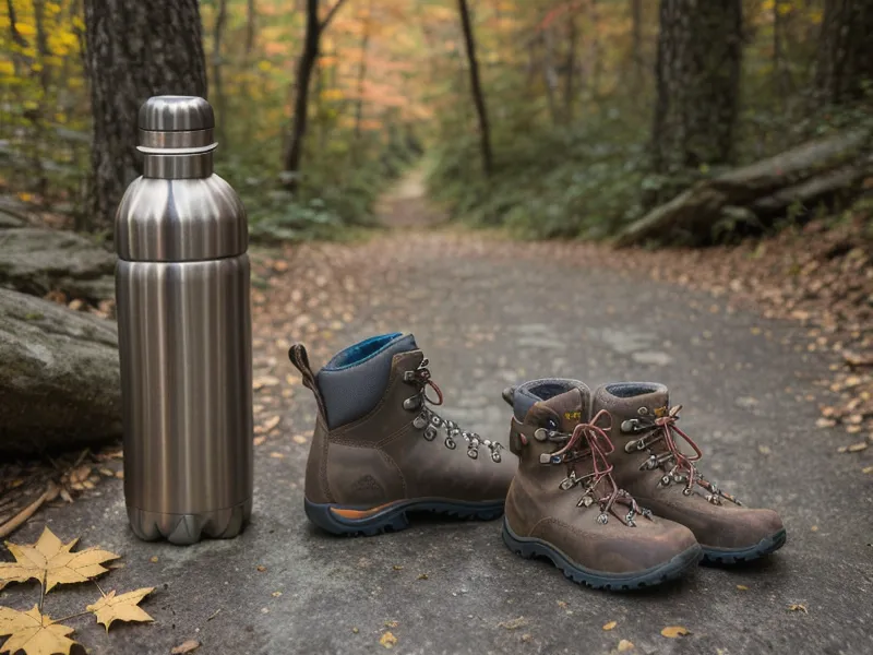 Adjusting a knee brace at the trailhead, part of staying active with joint health in mind after 50