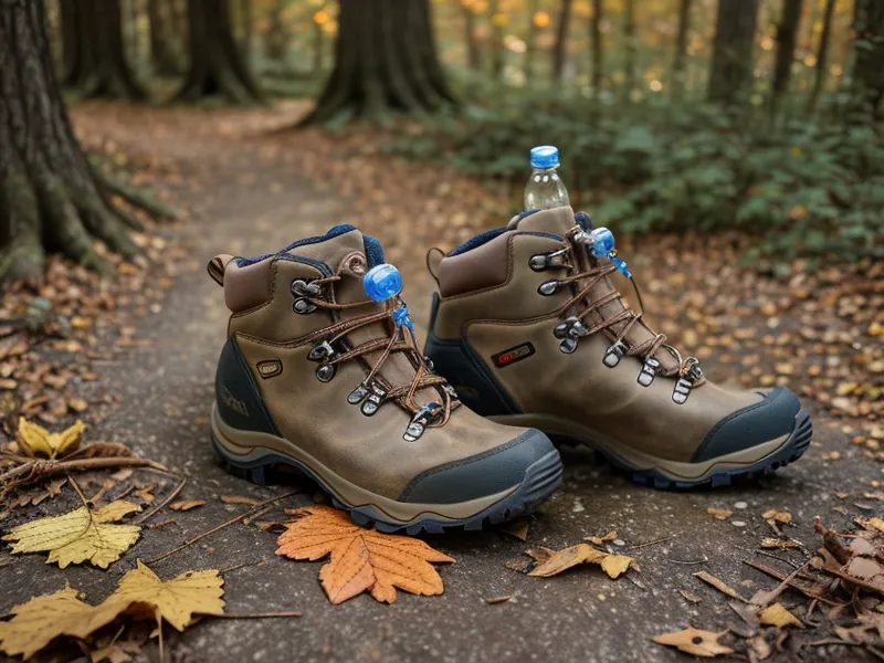 Joint Genesis joint supplement bottle beside a trail map for hiking over 50 with stiff joints