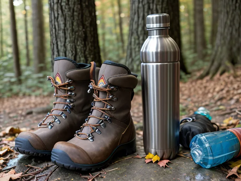 Hiking boots on a pine-needle trail at Borderland State Park, testing joint mobility after 50