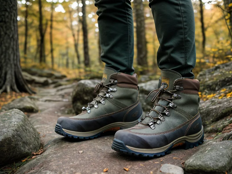 Hiking boots stepping across rocks on the Skyline Trail, trail-ready after 50