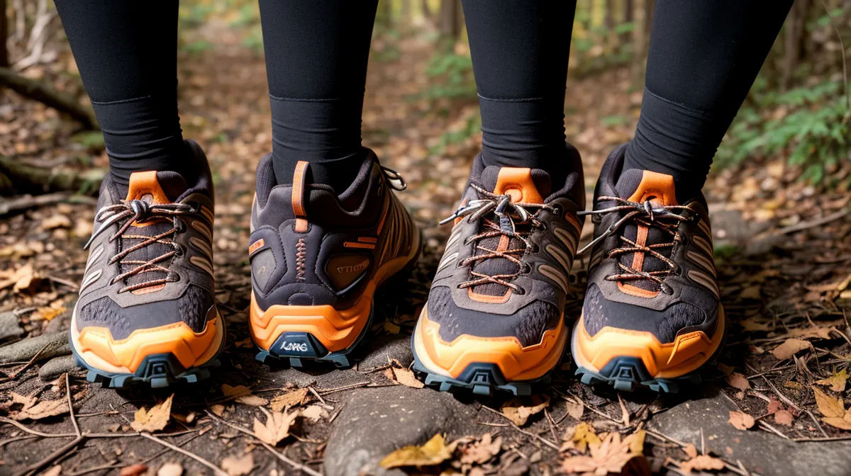 Woman over 50 at a World's End trailhead working on joint mobility and active aging before a hike