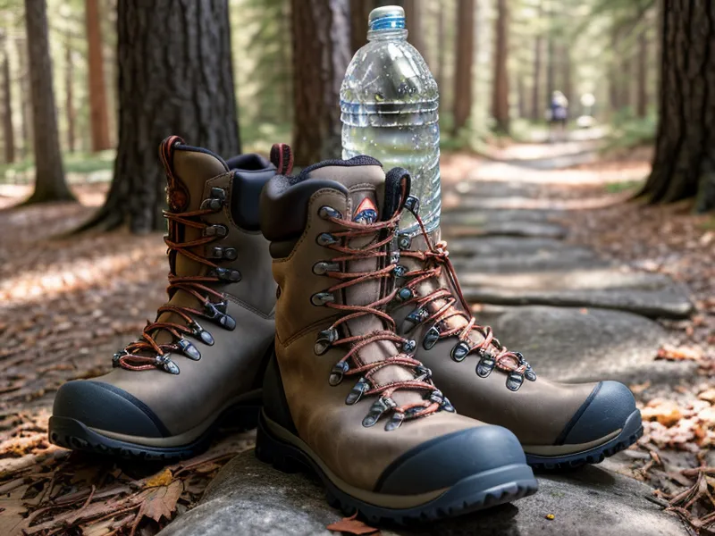Close-up of a flexible trail shoe stepping over a root on a forested path, a mobility-after-50 footwear trade-off