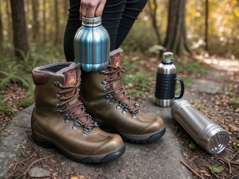 Hands adjusting trekking pole strap tension before a hike, a small mobility after 50 habit that protects aging joints
