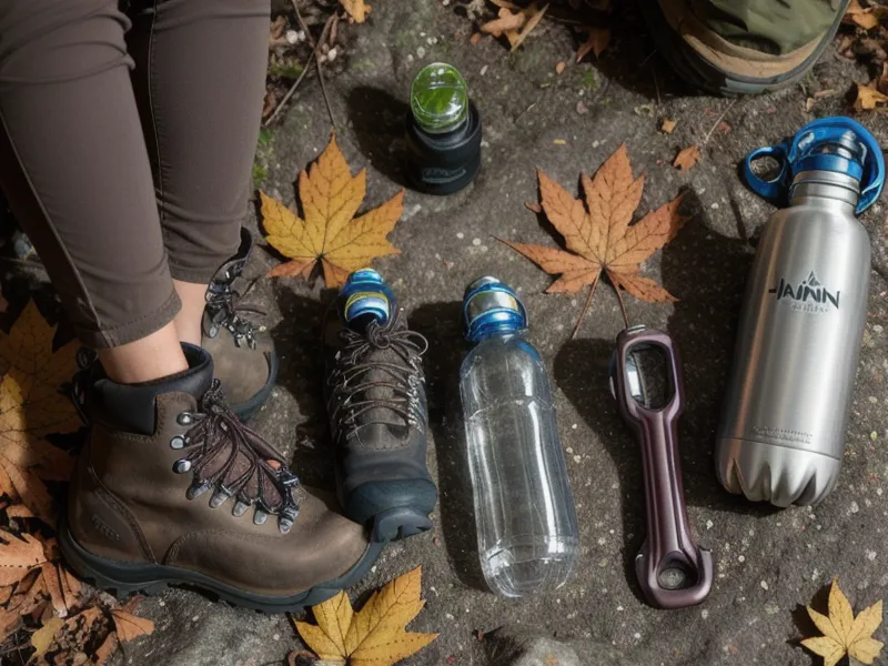 Lightweight trail runners on a rocky hiking path, hiking gear for mobility over 50