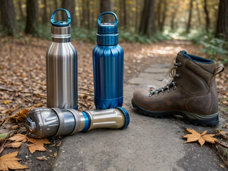 Joint-support supplement bottle and a glass of water on a kitchen counter for active aging